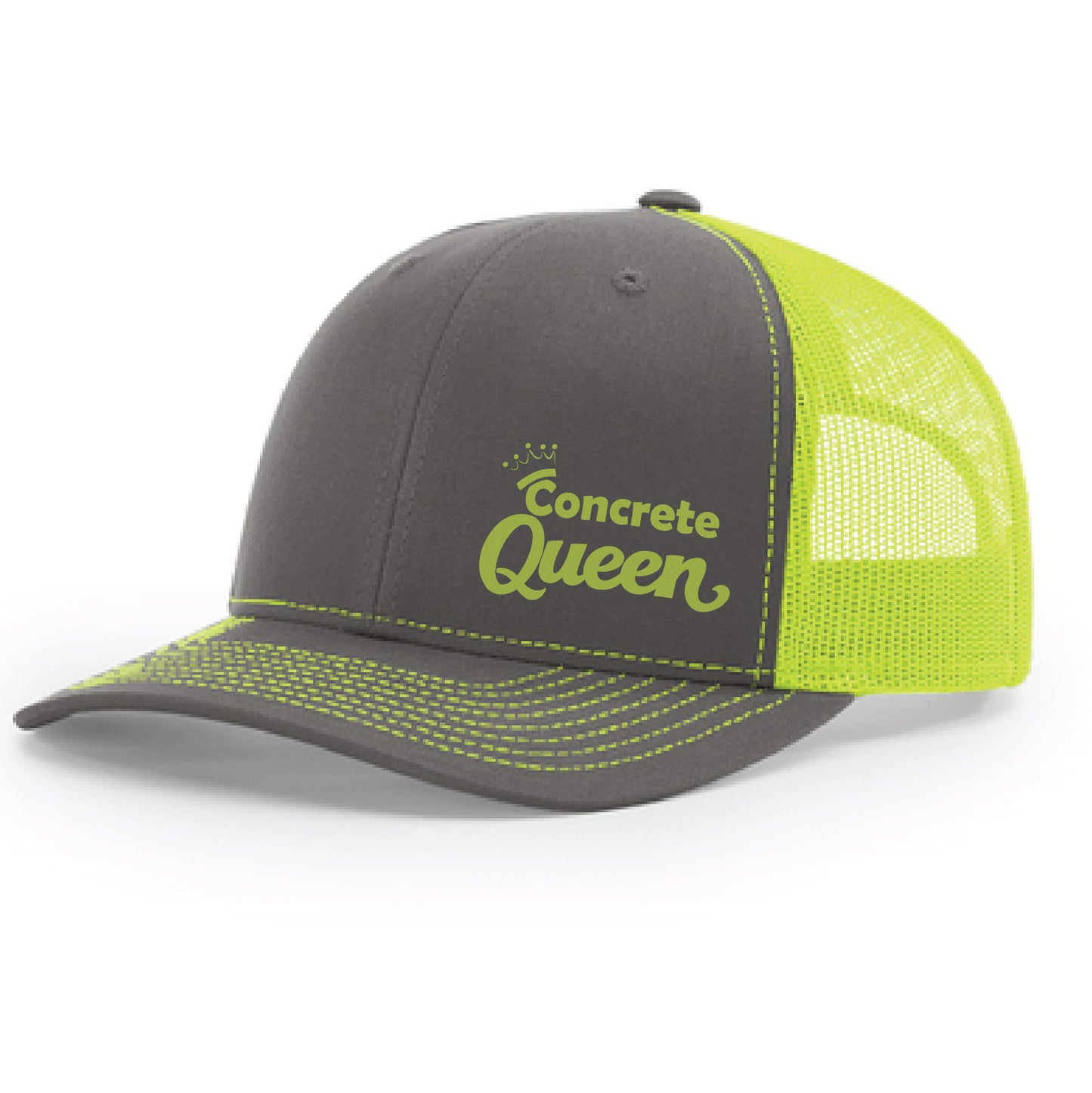 Concrete Queen Charcoal & Safety Green Cap