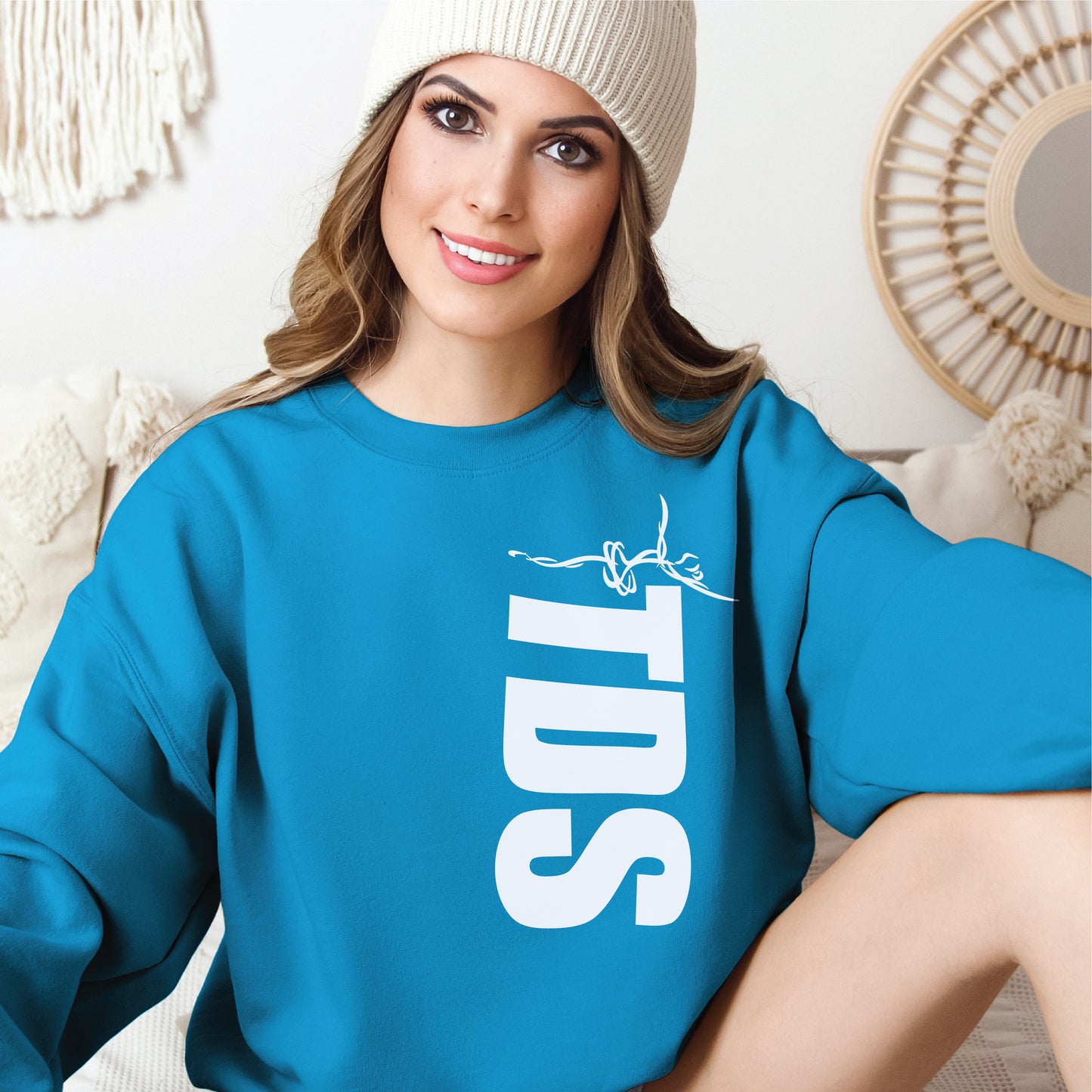 The Dancing School New Logo Sapphire Crewneck Sweatshirt - Adult Only
