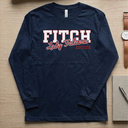 Glitter Lady Falcons Script Long Sleeve Tee