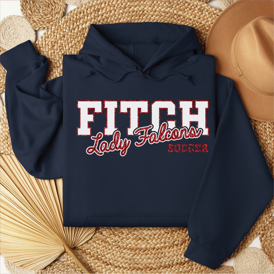 Glitter Lady Falcons Script Hoodie