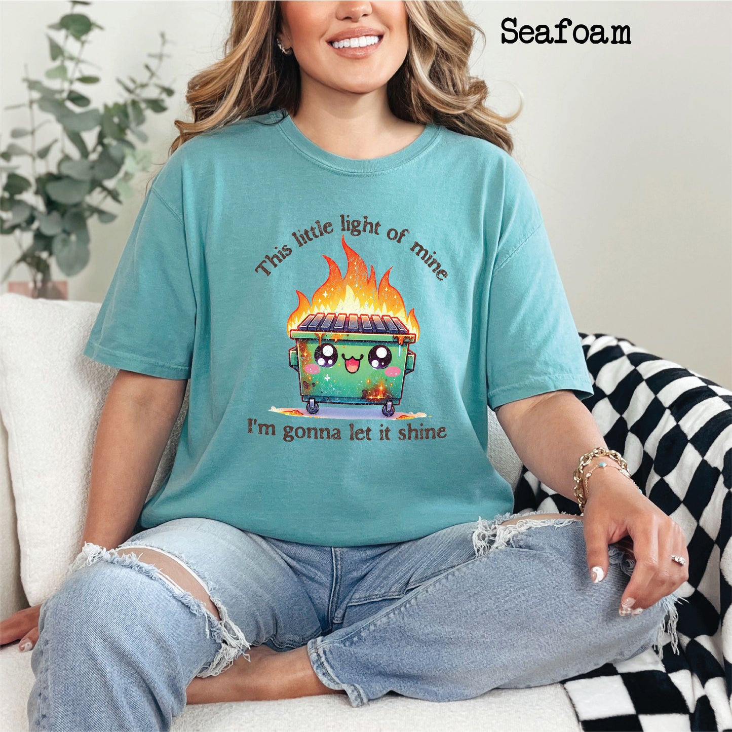 This Little Light Of Mine Dumpster Fire Comfort Colors Tee