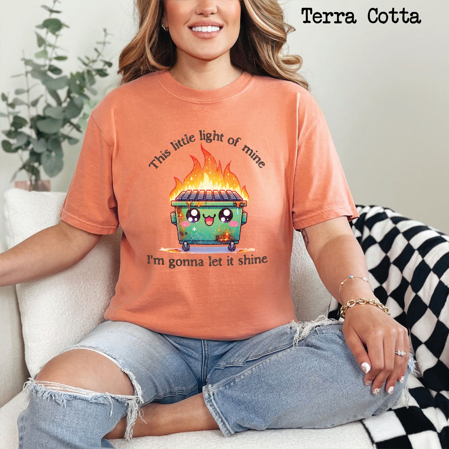 This Little Light Of Mine Dumpster Fire Comfort Colors Tee