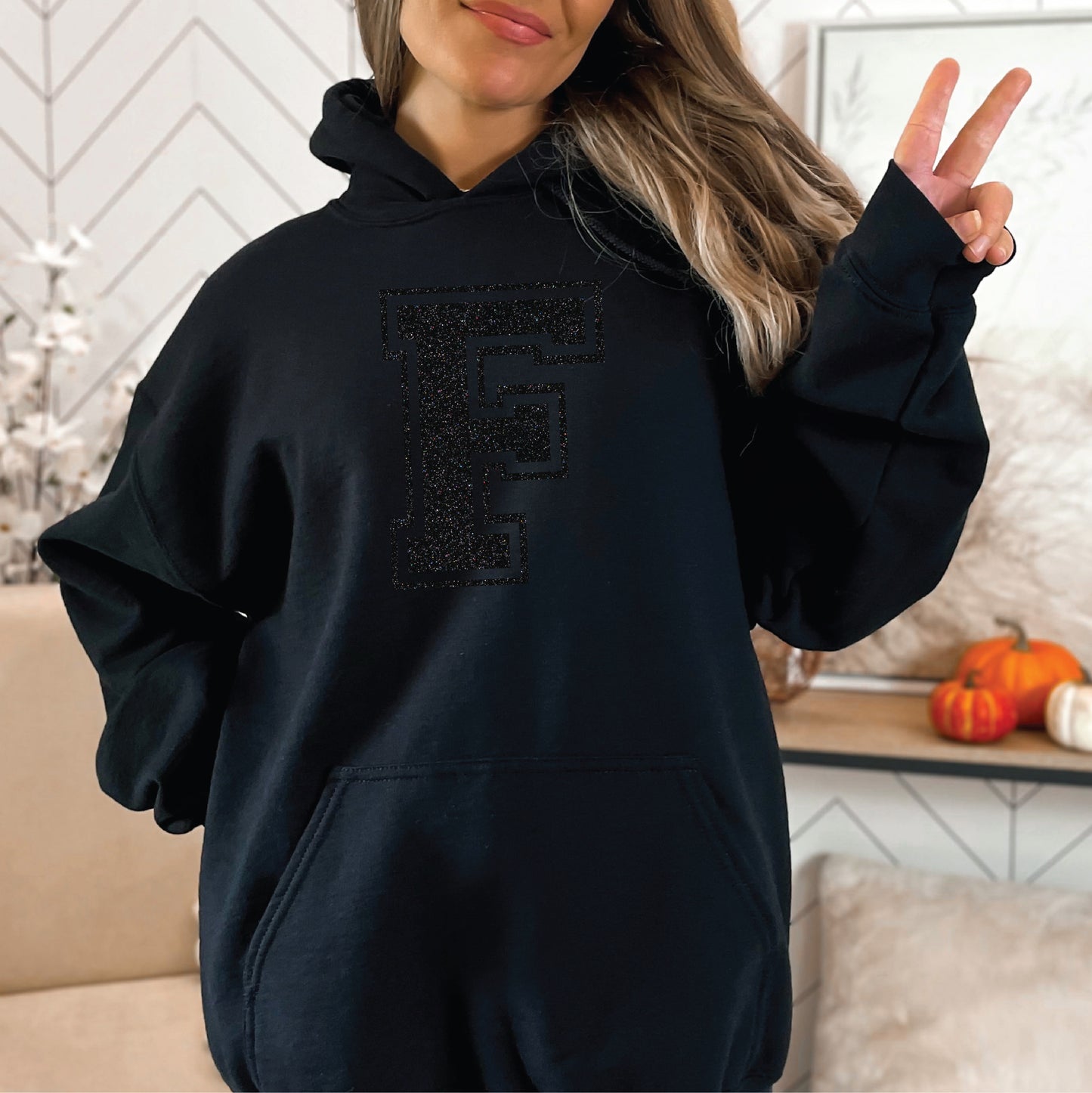 Fitch Black Glitter F Logo - Tee, Crew, & Hoodie Options
