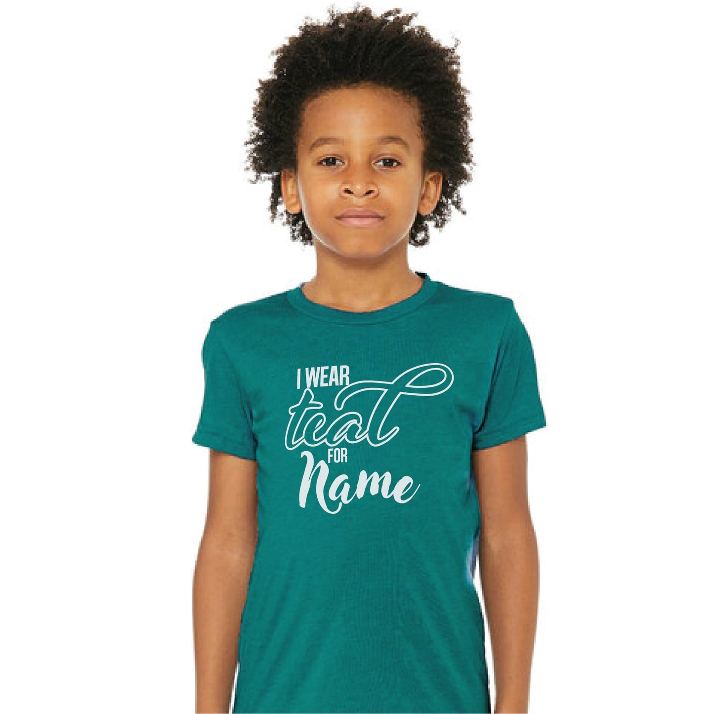 I Wear Teal For... Custom Name Youth Tri-Blend Tee