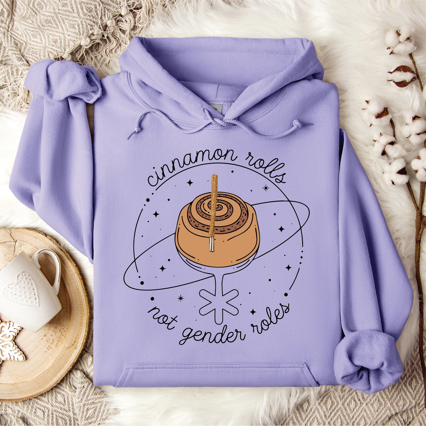 Cinnamon Rolls, not Gender Roles Hooded Sweatshirt