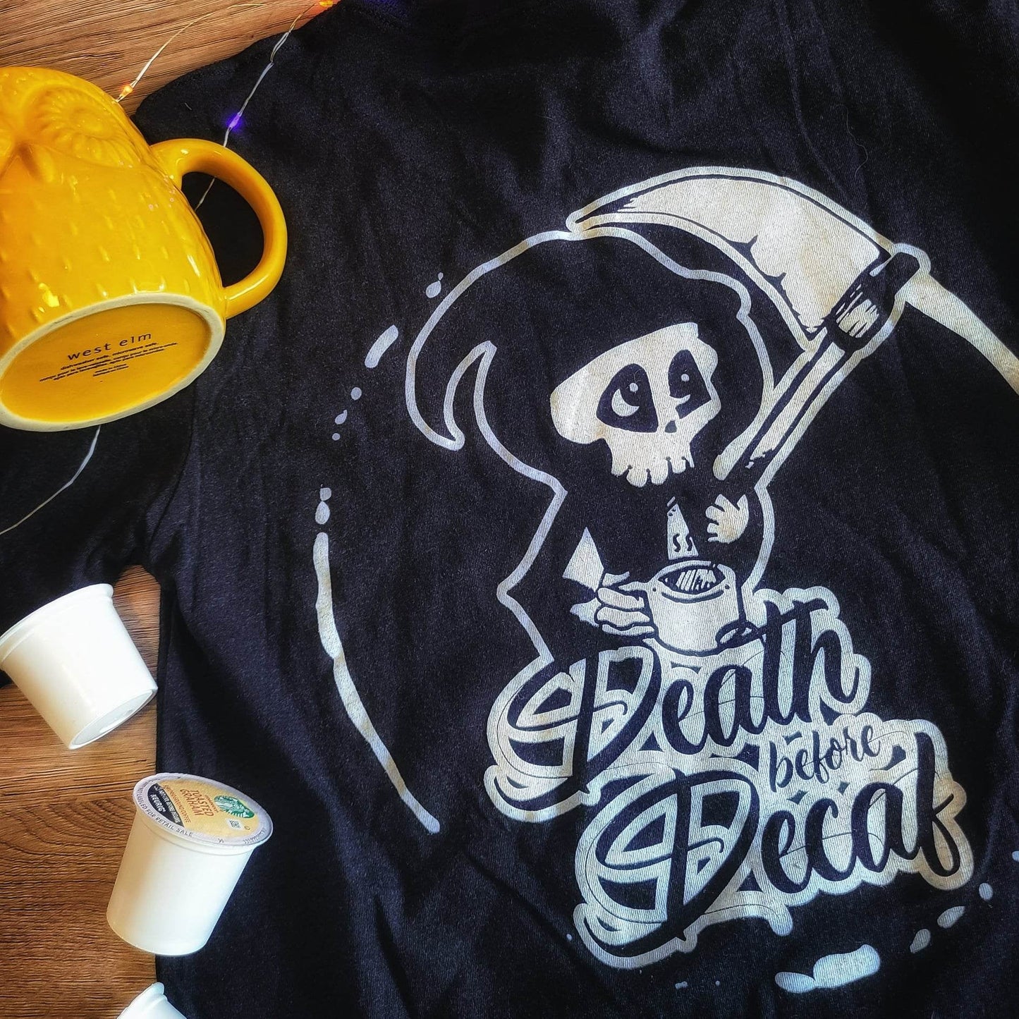 Death Before Decaf Reaper Tee
