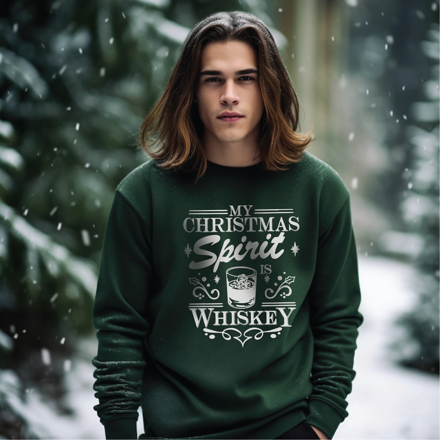My Christmas Spirit is Whiskey Crewneck Sweatshirt