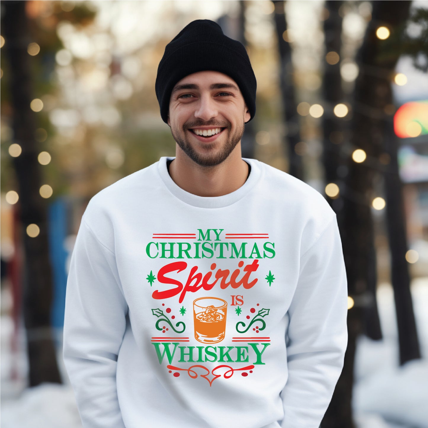 My Christmas Spirit is Whiskey Crewneck Sweatshirt