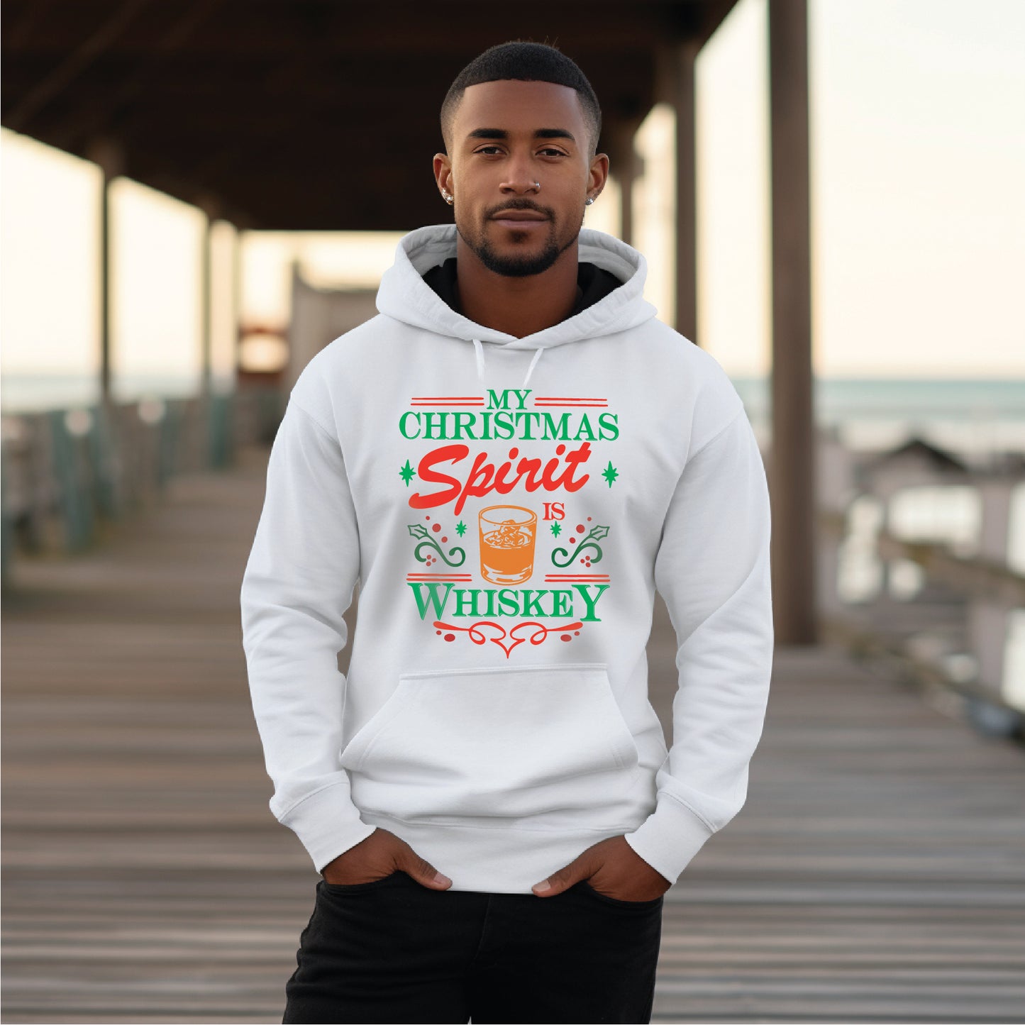 My Christmas Spirit is Whiskey Hoodie