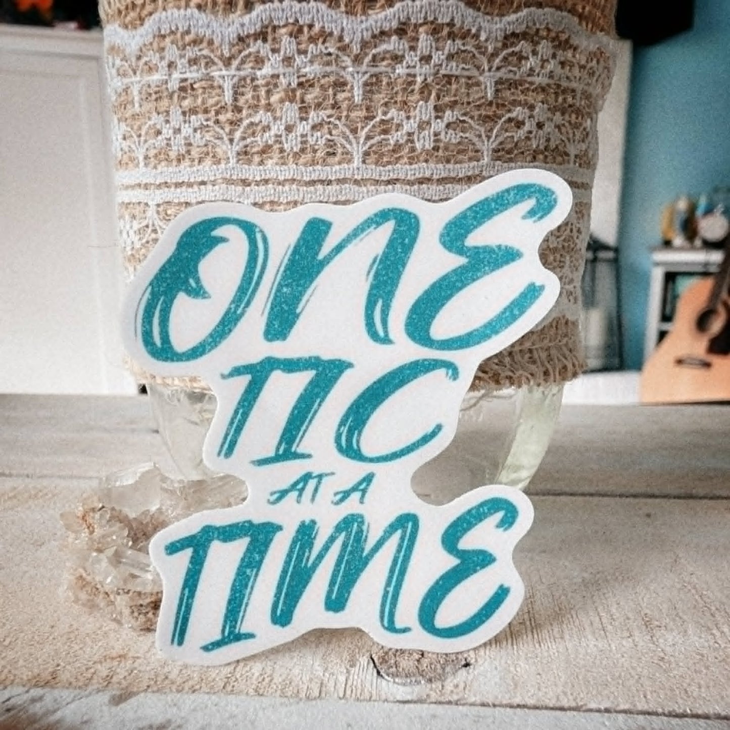 One Tic at a Time Distress Logo Vinyl Sticker