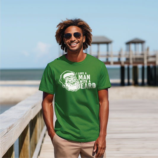 I Love a Man With a Beard Christmas Tee