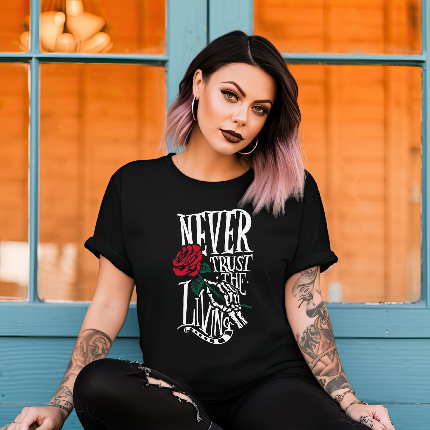 Never Trust The Living Beetlejuice Inspired Tee