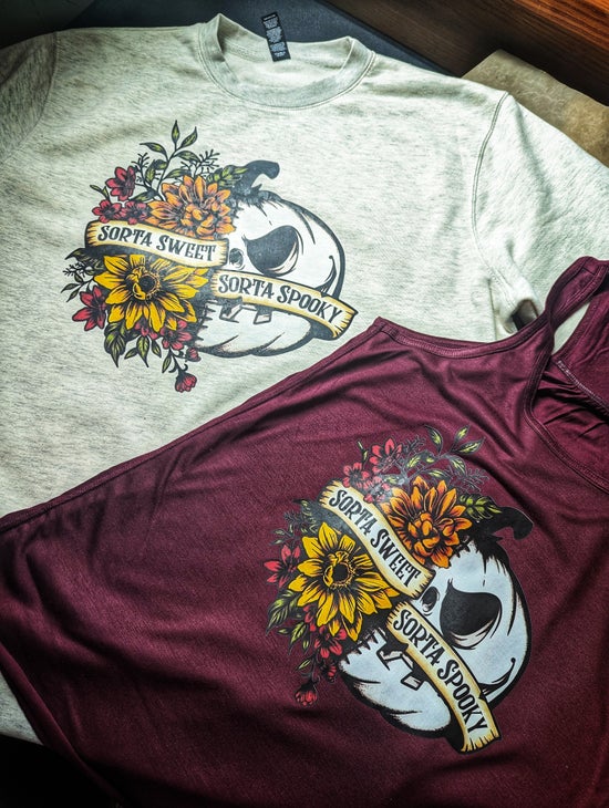 Sorta Sweet, Sorta Spooky Floral Pumpkin Tank Top