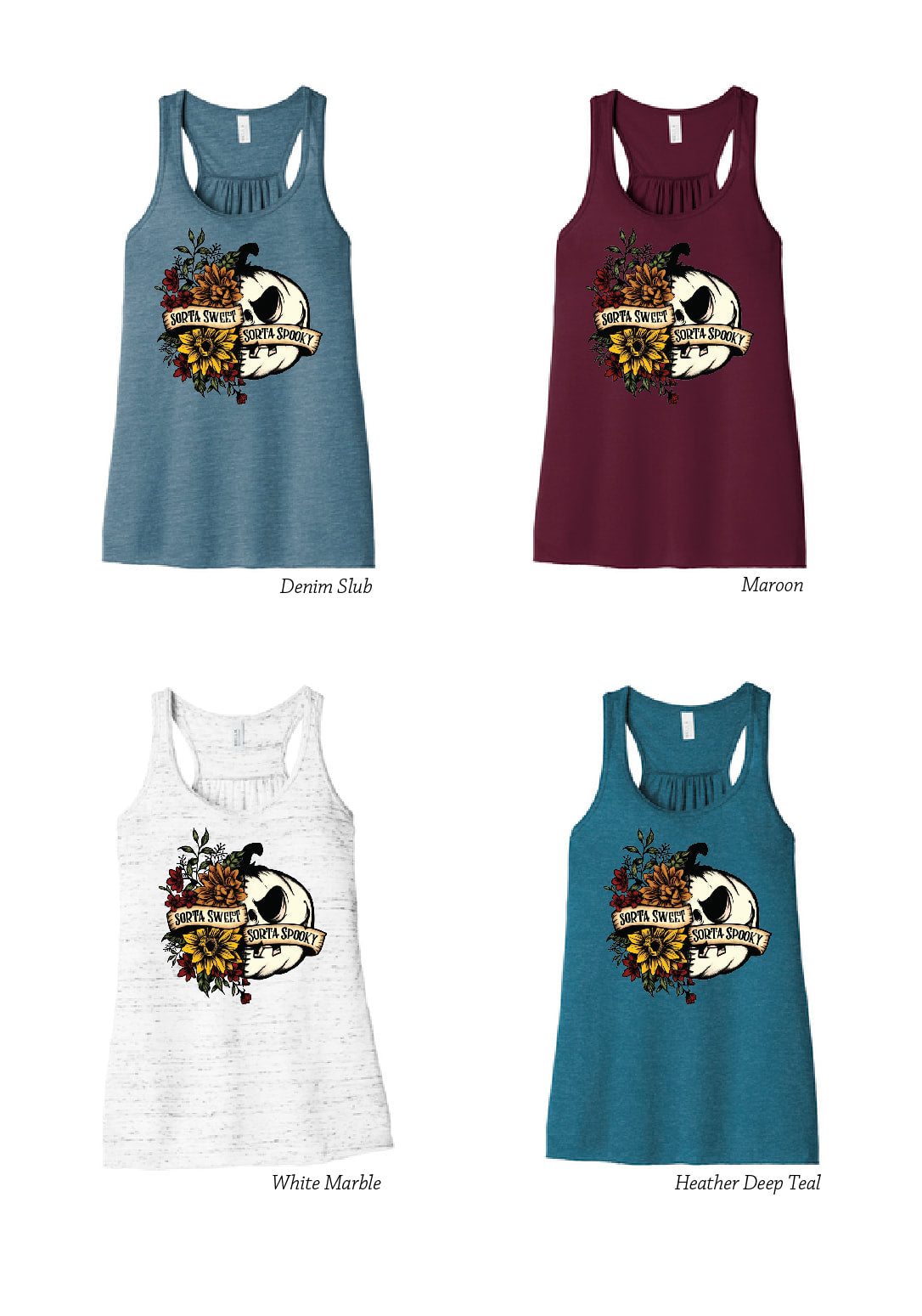 Sorta Sweet, Sorta Spooky Floral Pumpkin Tank Top
