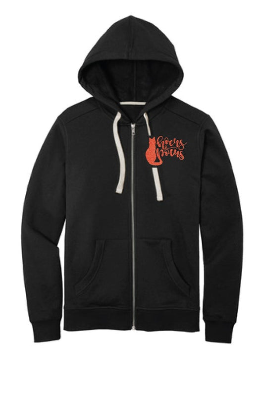 Hocus Pocus Thackery Binx Glitter/Solid Zip Hoodie